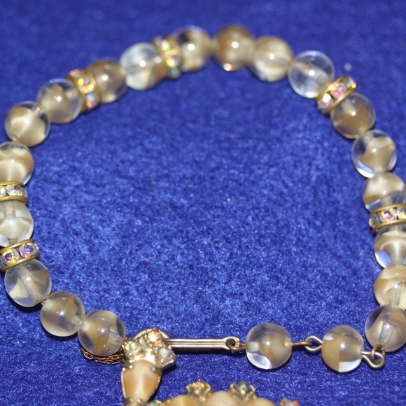 MIDCENTURY HOBE AB RHINESTONES ROSE BRACELET - Picture 3 of 6